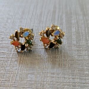 Five Color Gemstone Earrings